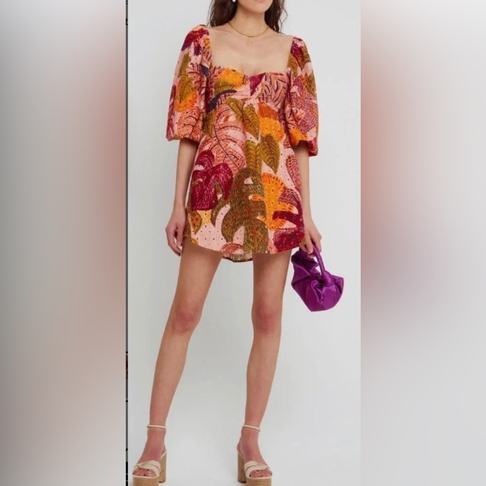 Kourt Puff Sleeve Mini Dress size S NWT